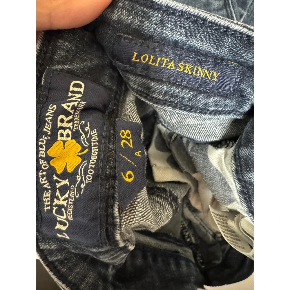 Lucky Brand Lolita Skinny Jeans Dark Wash Denim Size 6‎ 28 Womens Mid Rise Slim